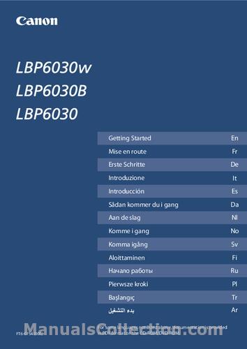 Canon I Sensys Lbp6030 Lbp6030w Lbp6030b Lbp6030 Getting Started English Espanol Francais Italiano V Ft60754000 Download