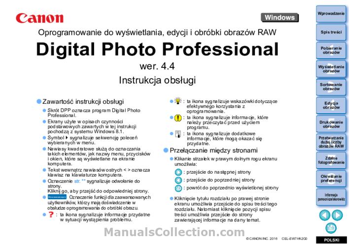 Canon Powershot G3 X Digital Photo Professional Instruction Manual For Windows Polski V 4 4 Download